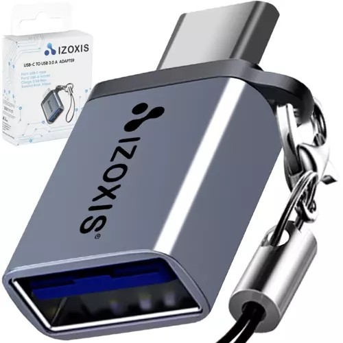 Adaptor Izoxis USB-C - USB 3.0, tehnologie OTG, 5Gb/s, 0,5A, metal/PVC, 3x0,8x2 cm - imagine 12